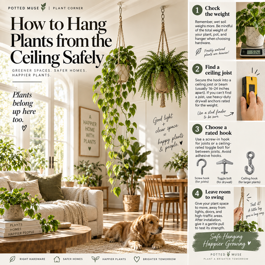 How to Hang Plants From the Ceiling Safely (and Not Regret It)