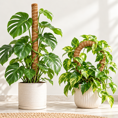 Bendable Coir Moss Pole, Set of 2 – 16 and 24 Inch Plant Supports for Monstera, Pothos and Philodendron